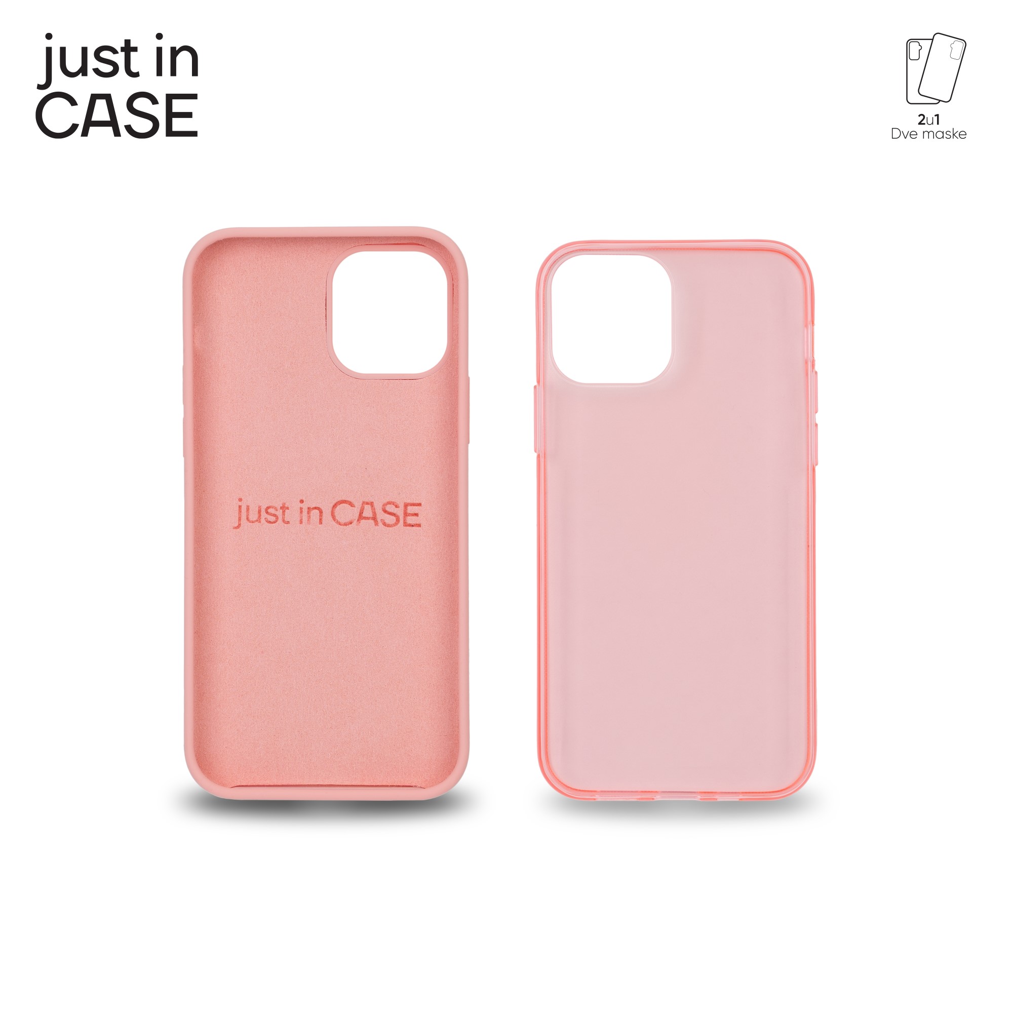 2u1 Extra case MIX paket PINK za iPhone 12 slika 4