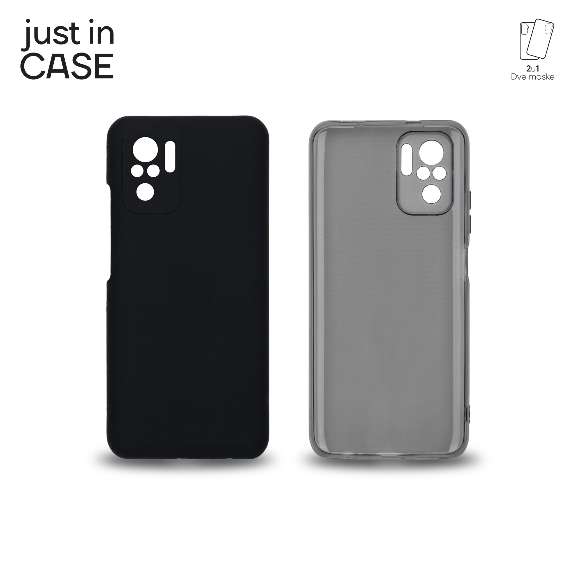 2u1 Extra case MIX paket CRNI za Redmi Note 10s slika 1