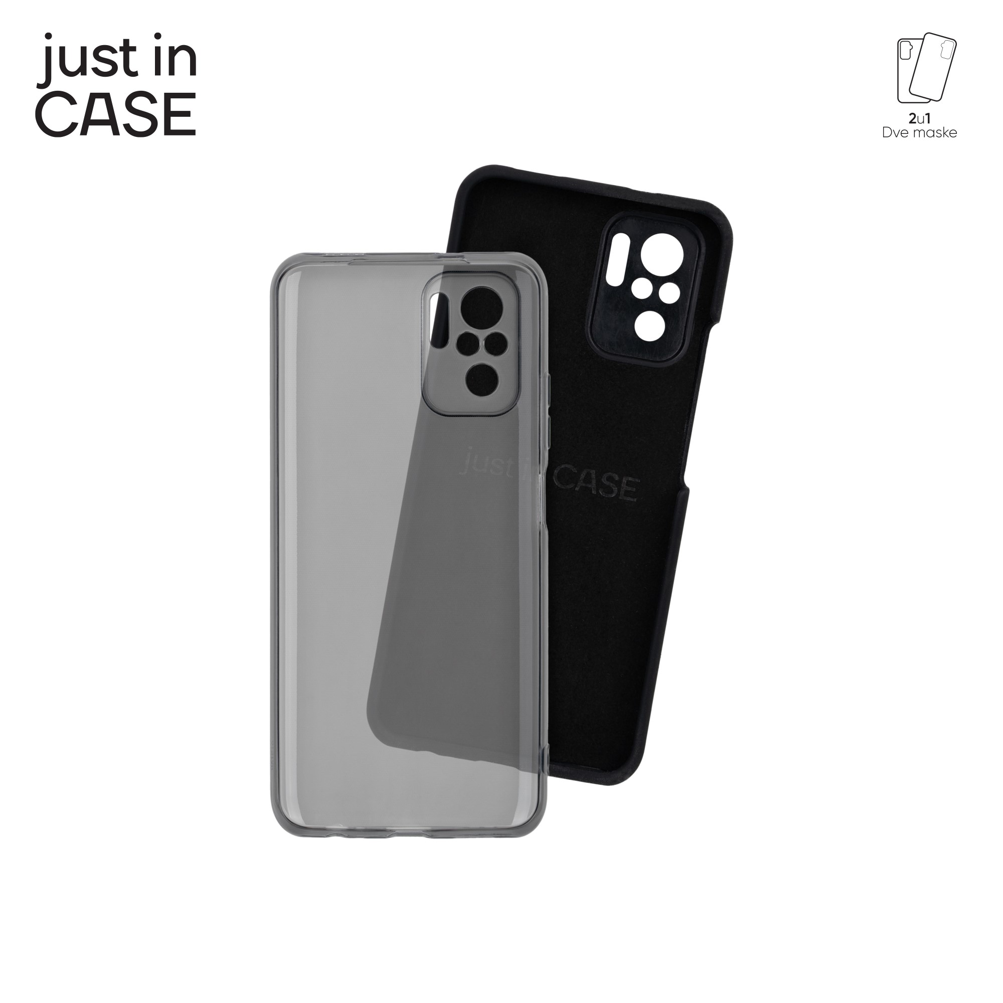 2u1 Extra case MIX paket CRNI za Redmi Note 10s slika 4