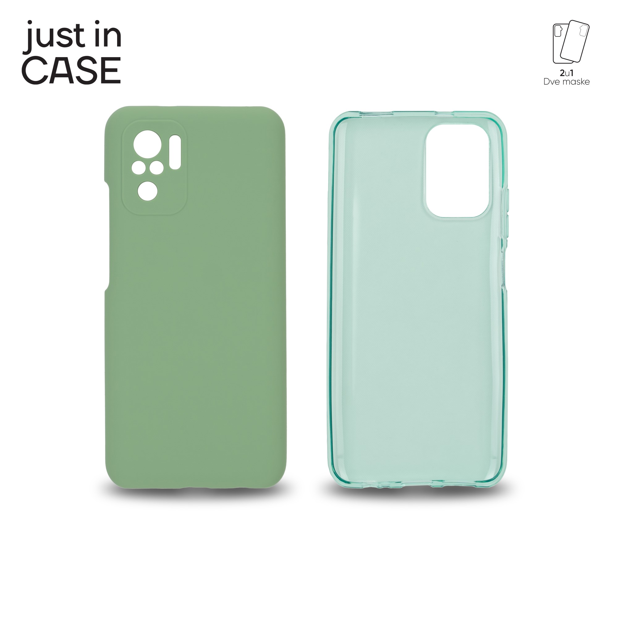 2u1 Extra case MIX paket ZELENI za Redmi Note 10s slika 1