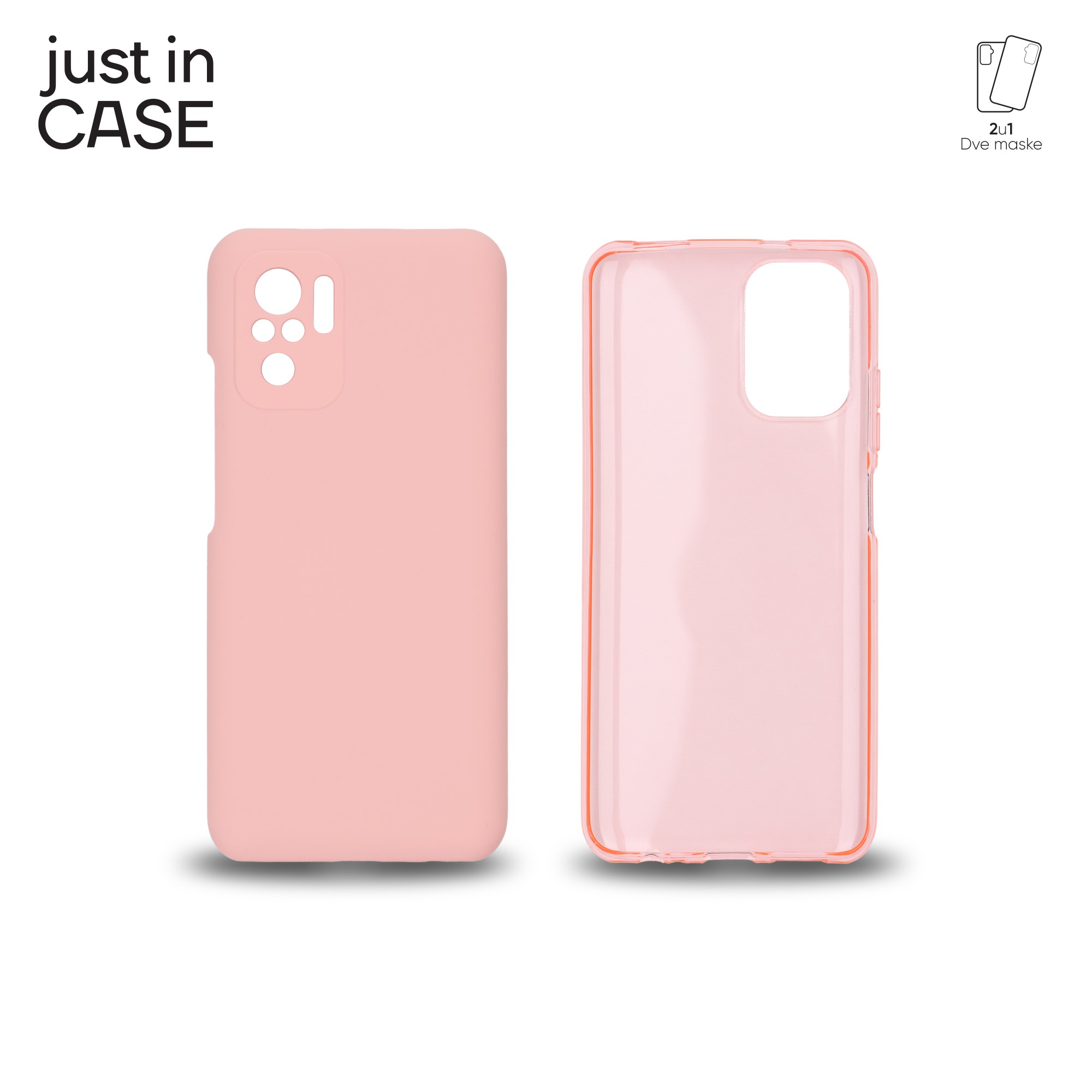 2u1 Extra case MIX paket PINK za Redmi Note 10s slika 1