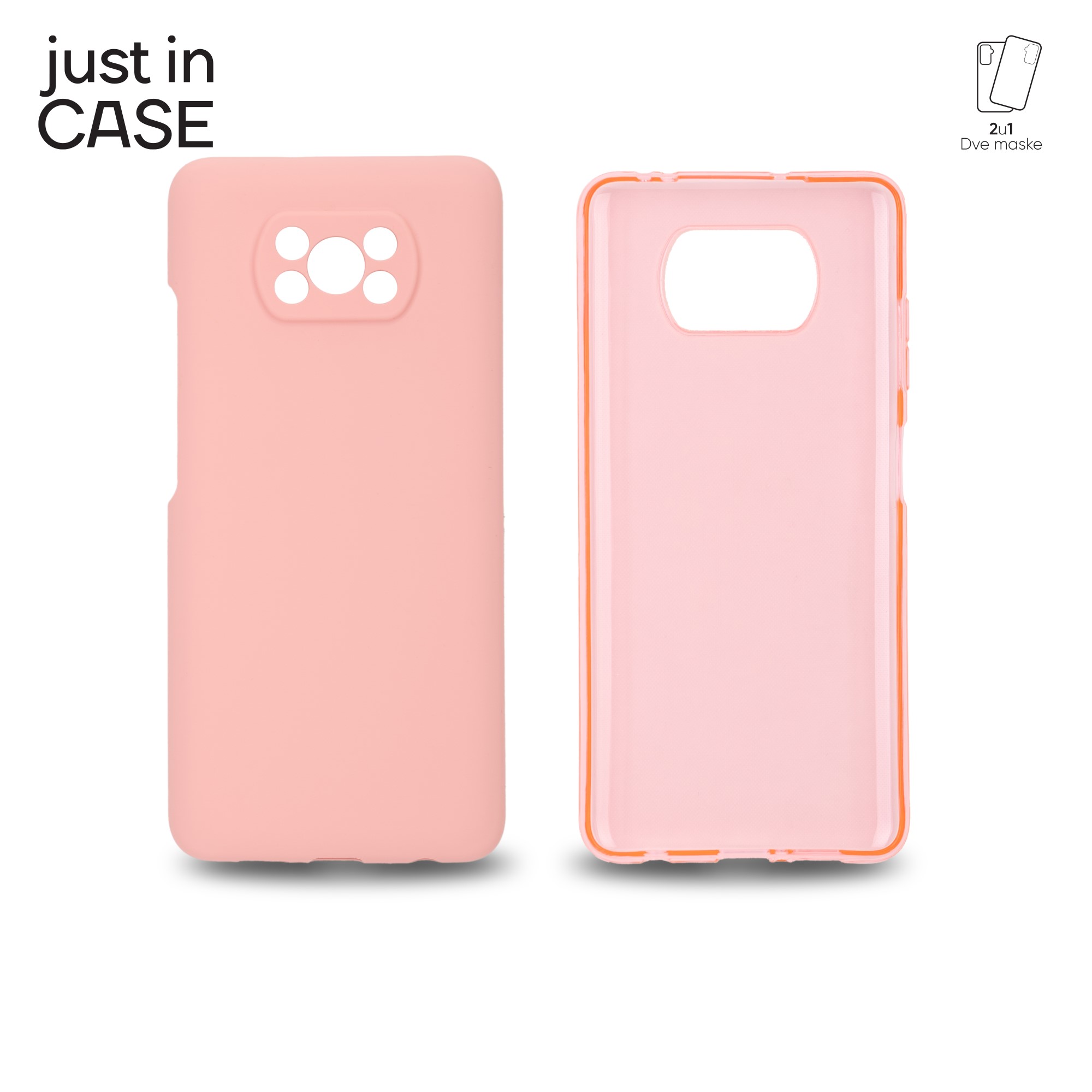 2u1 Extra case MIX paket PINK za Poco X3 Pro
