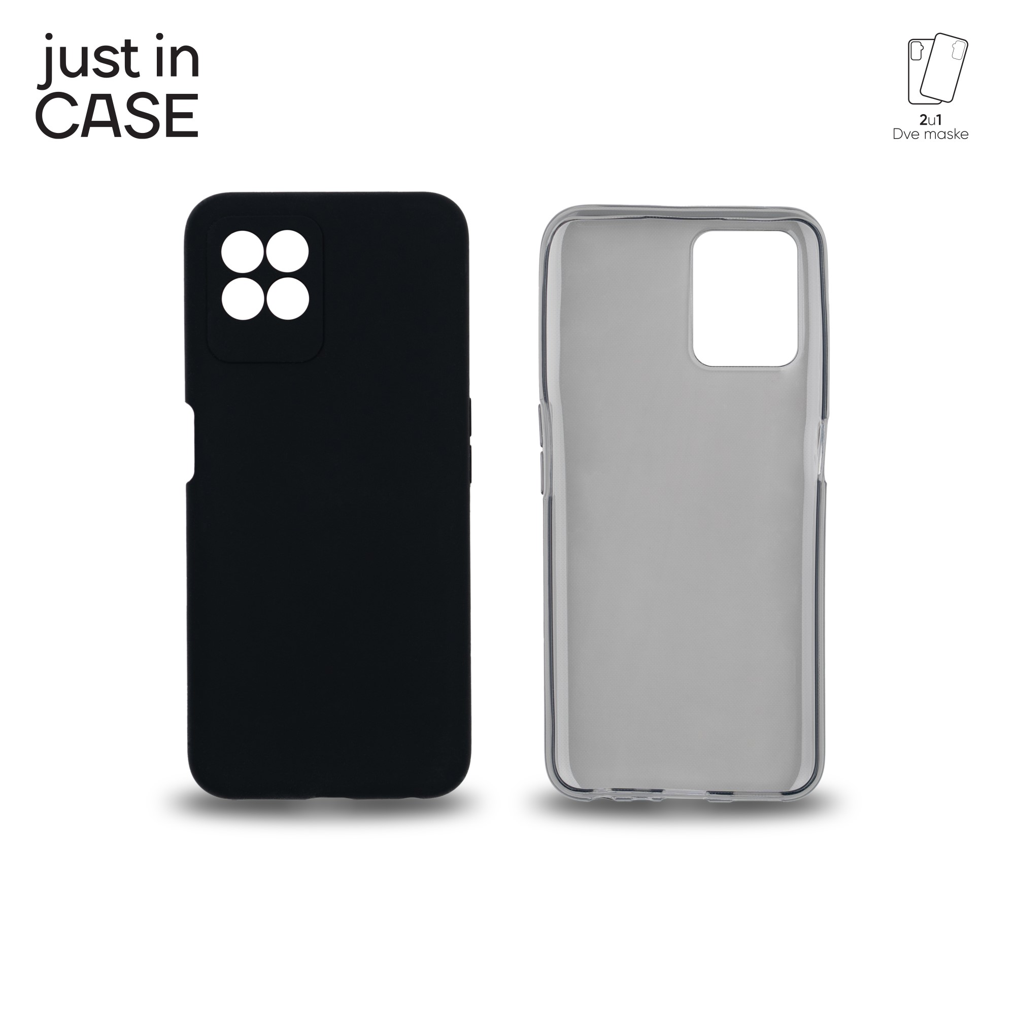 2u1 Extra case MIX paket CRNI za Realme 8i