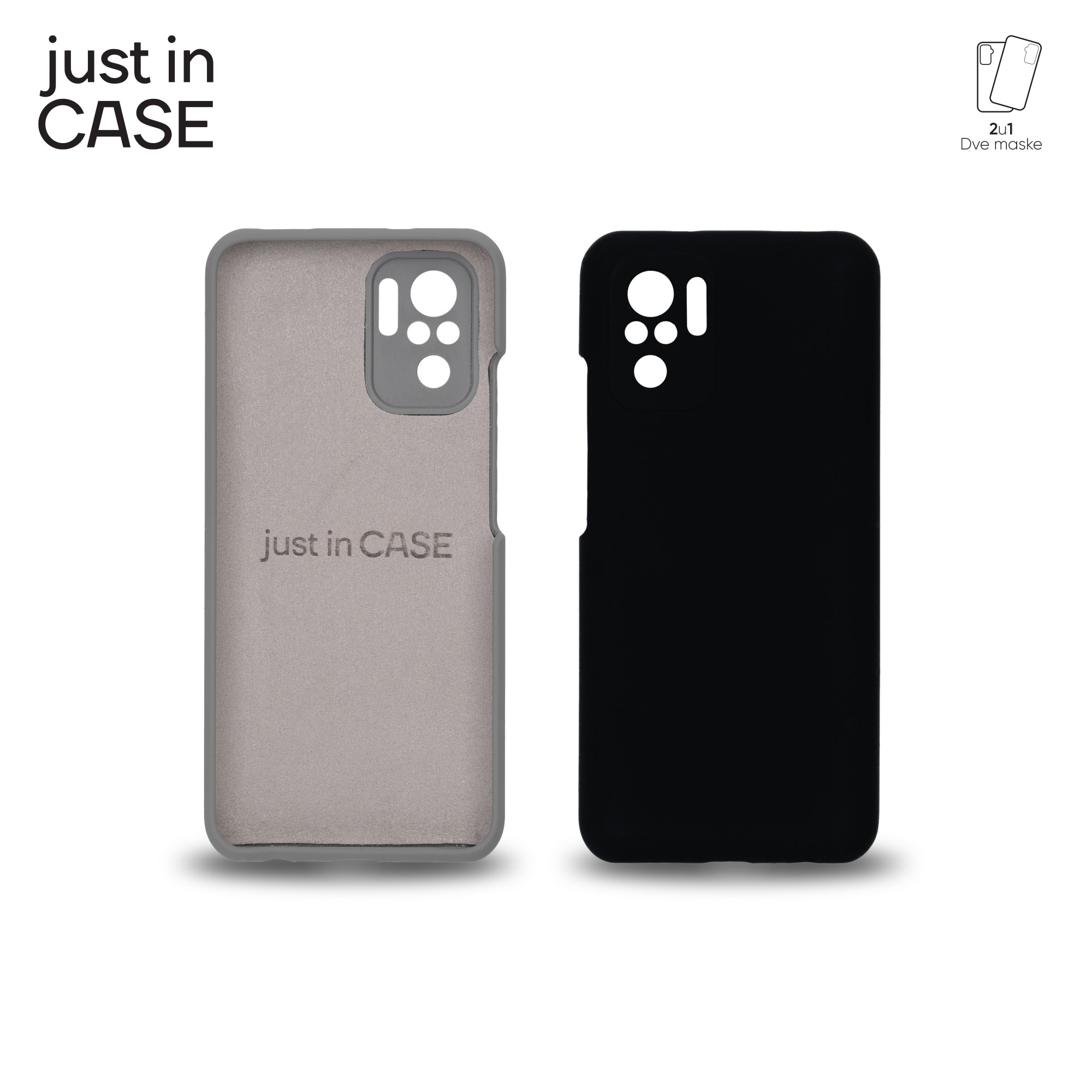 2u1 Extra case MIX PLUS paket CRNI za Redmi Note 10s slika 3