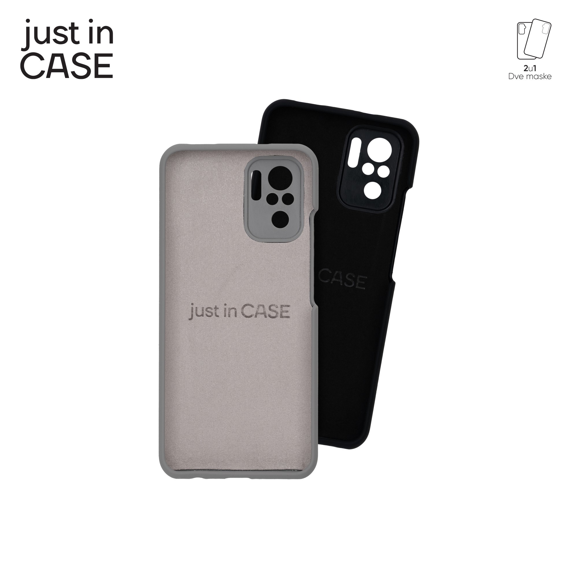 2u1 Extra case MIX PLUS paket CRNI za Redmi Note 10s slika 4