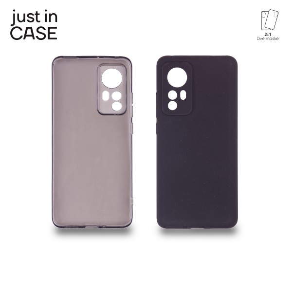 2u1 Extra case MIX paket CRNI za Xiaomi 12 slika 3