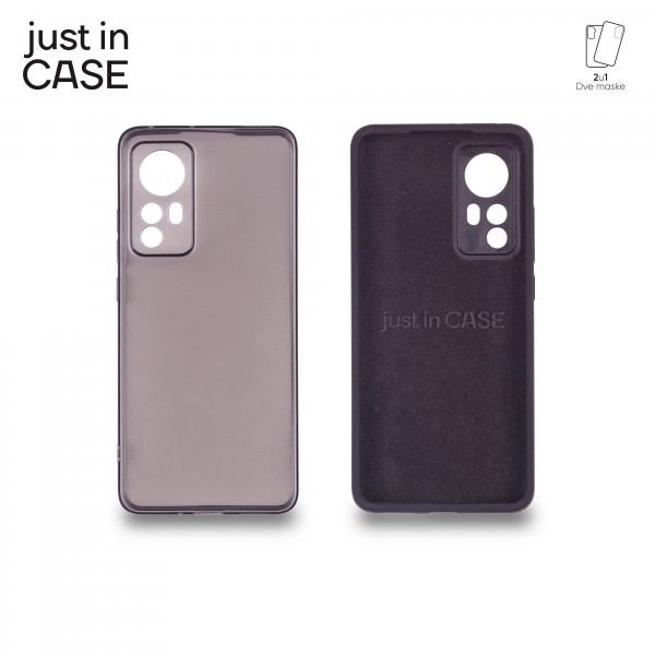 2u1 Extra case MIX paket CRNI za Xiaomi 12 slika 1