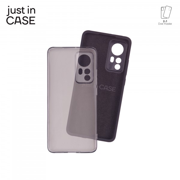 2u1 Extra case MIX paket CRNI za Xiaomi 12 slika 4