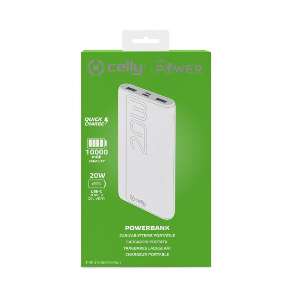 CELLY Power bank EVO od 10000mAh (eksterna baterija) u BELOJ boji slika 4