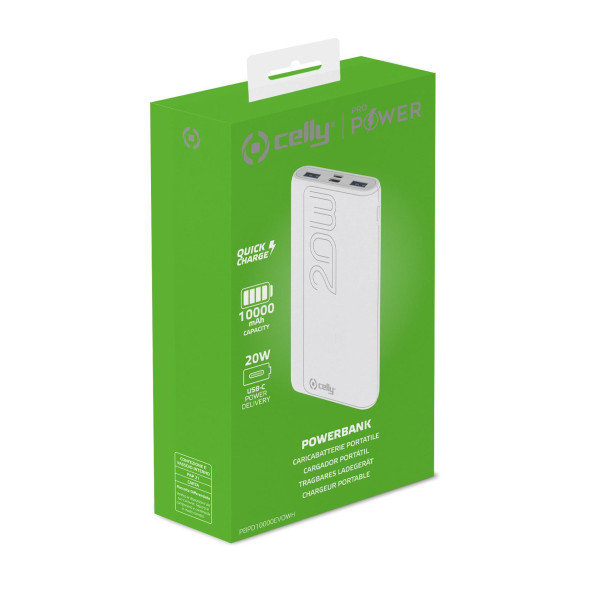 CELLY Power bank EVO od 10000mAh (eksterna baterija) u BELOJ boji slika 5