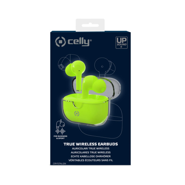 CELLY True Wireless CLEAR bluetooth slušalice u ZELENOJ boji slika 4
