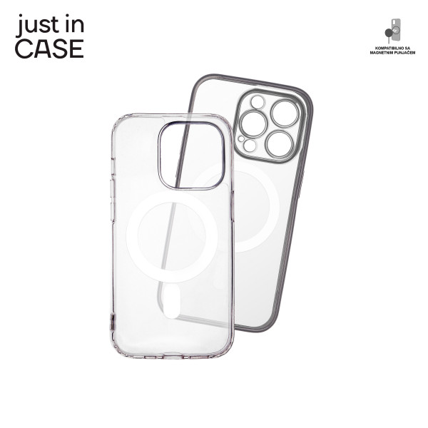 2u1 Extra case MAG MIX paket SREBRNI za iPhone 14 Pro slika 4