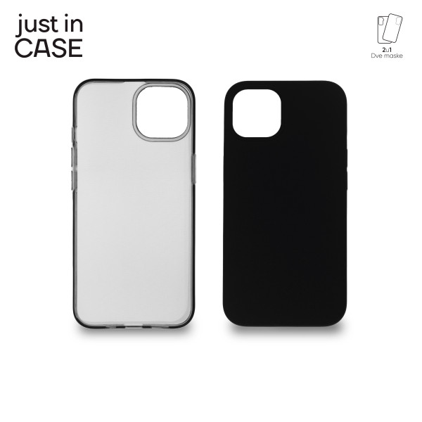 2u1 Extra case MIX paket CRNI za iPhone 13 slika 1