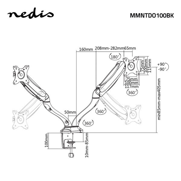 Nedis nosač za monitore 10-32'' slika 4